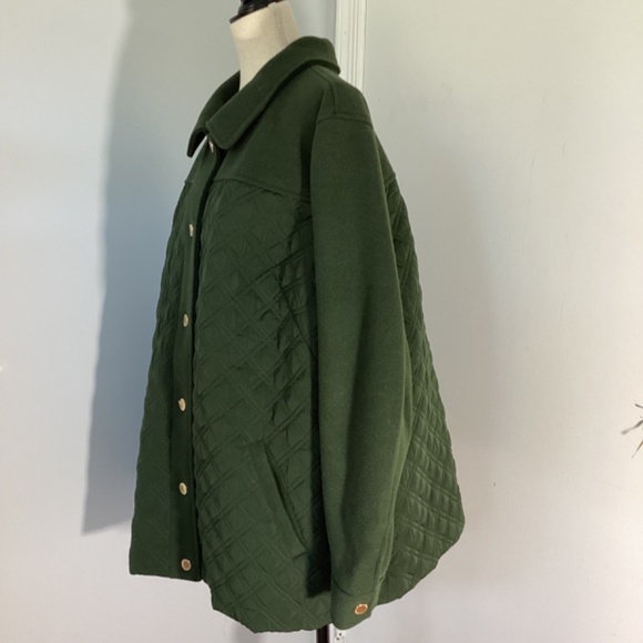 NWOT ESTATE ISAAC MIZRAHI LIVE! PLUS 2X EVERGREEN MIXED MEDIA QUILTED JACKET - Picture 4 of 11